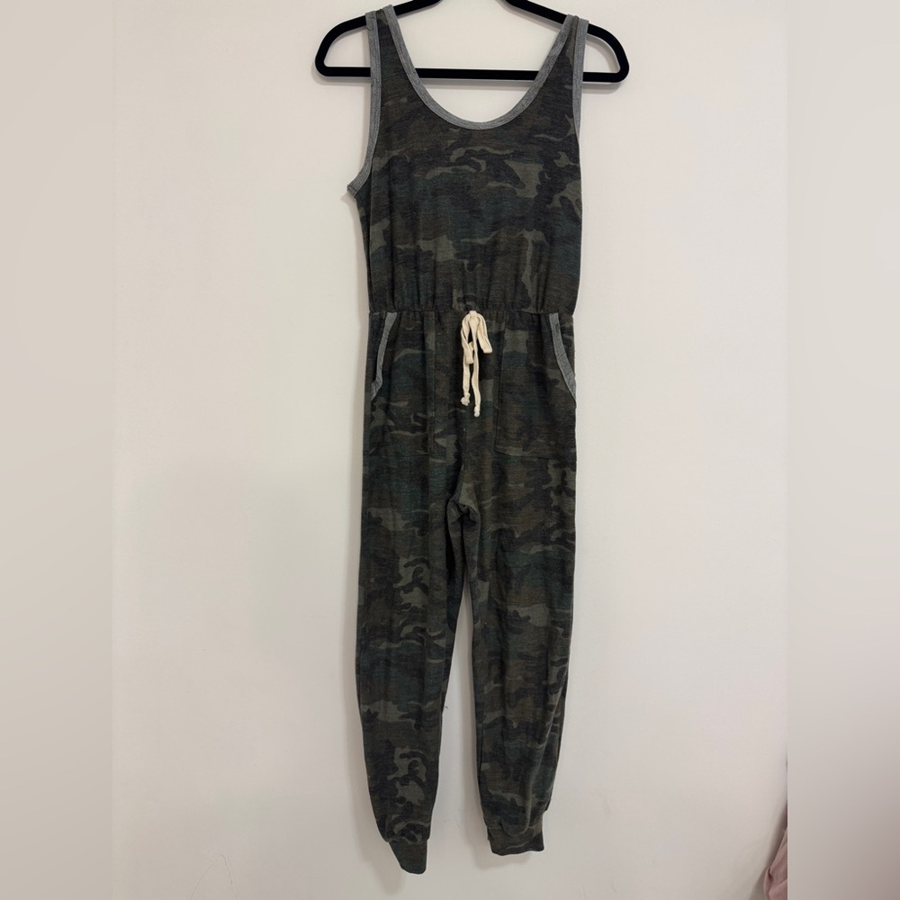 Caution To The Wind Green Jumpsuit with Elastic Waist